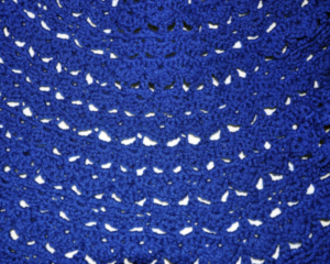 Closeup of Blue Shawl Stitching