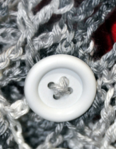 Grey Shawl Button Closeup