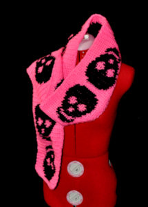 Pink Scarf With Skulls