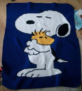 Snoopy Hugging Woodstock Blanket